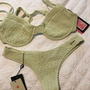 Green swim suit! Worn once.